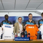 El Real Zaragoza realiza una cuádruple presentación de jugadores